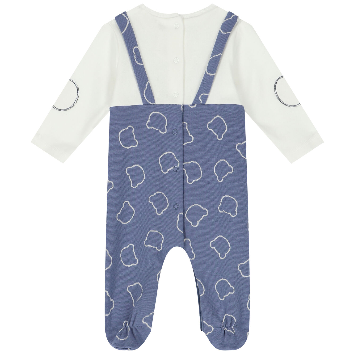 Boys Blue & White Babygrow & Hat Set, 1, hi-res